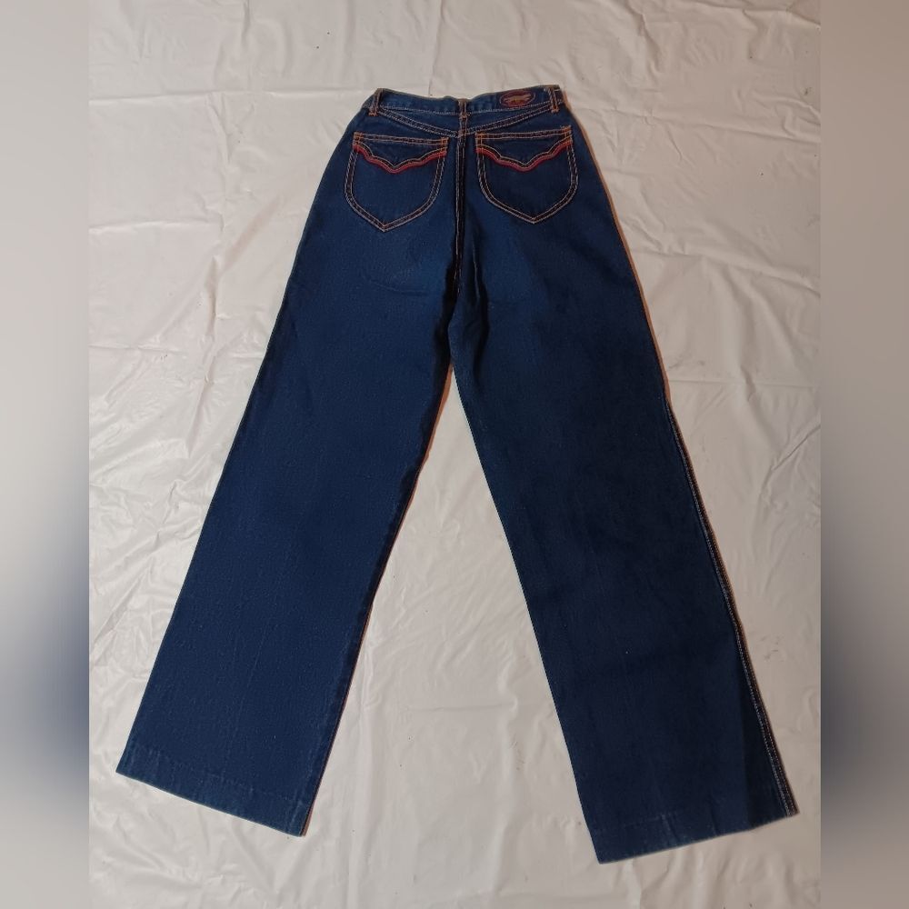 Pentimento Britania Flare Dark Blue Jeans with Red Stitching Size 7 NWOT